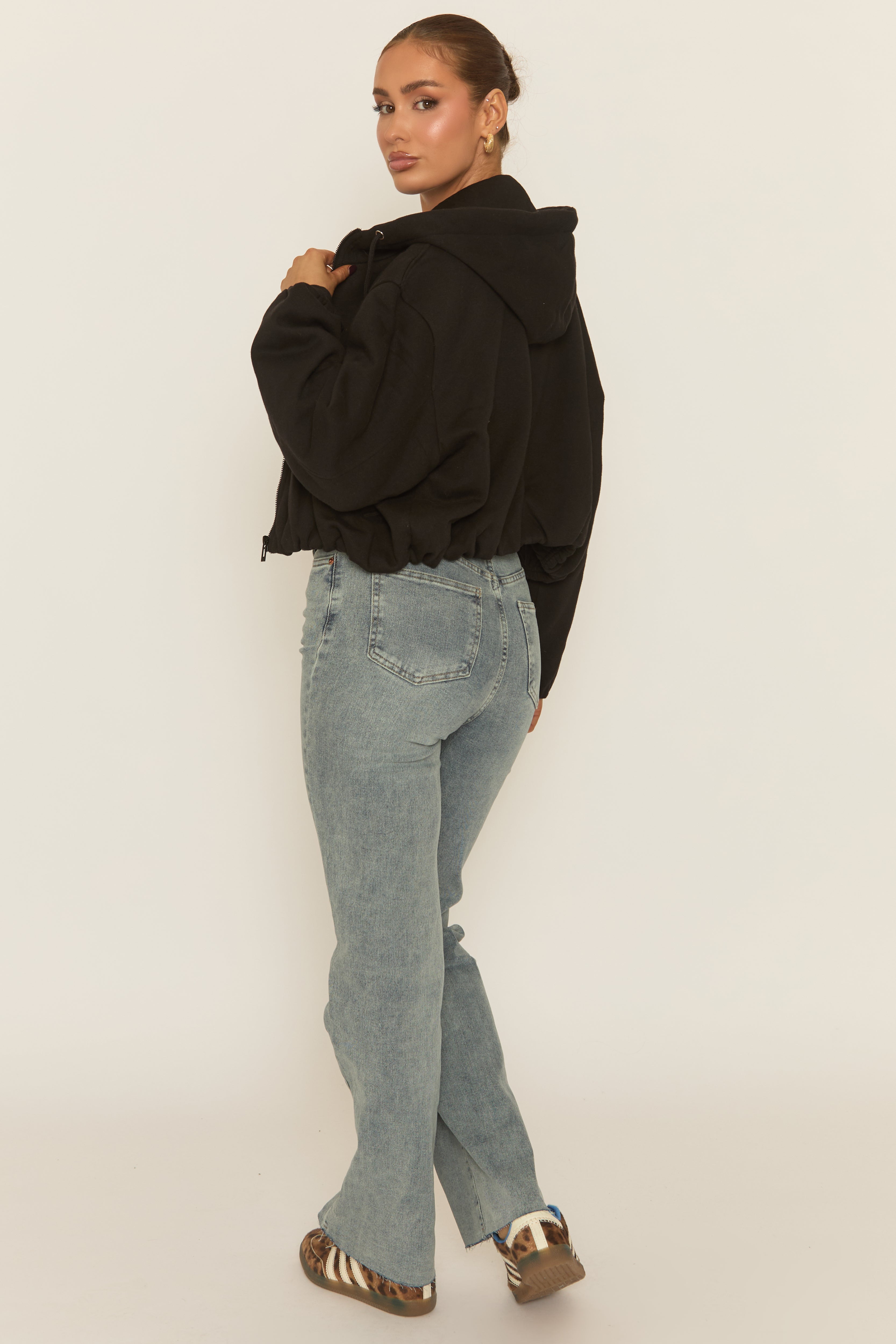 Black Loopback Bomber Jacket - Farlay