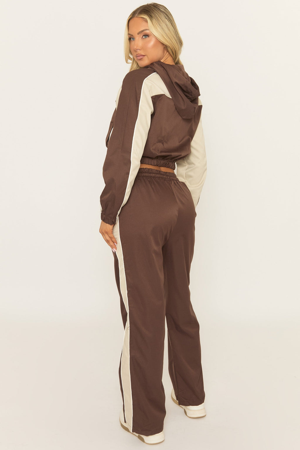 Chocolate Shell Side Stripe Tracksuit - Jessy