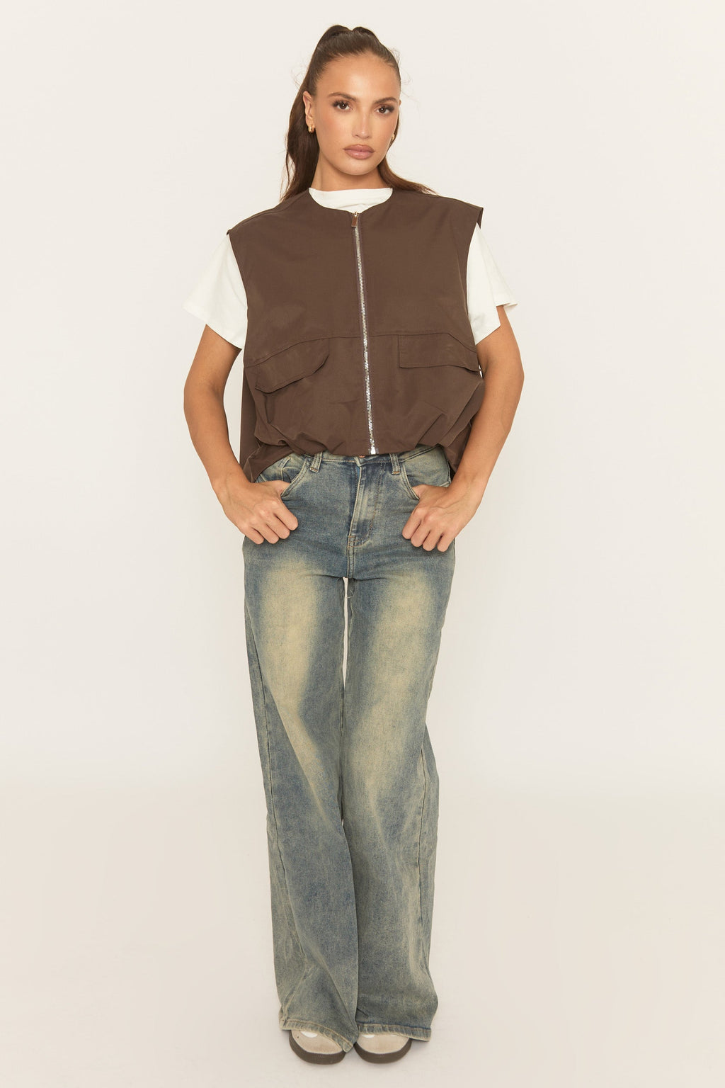 Chocolate Cropped Utility Jacket - Santona