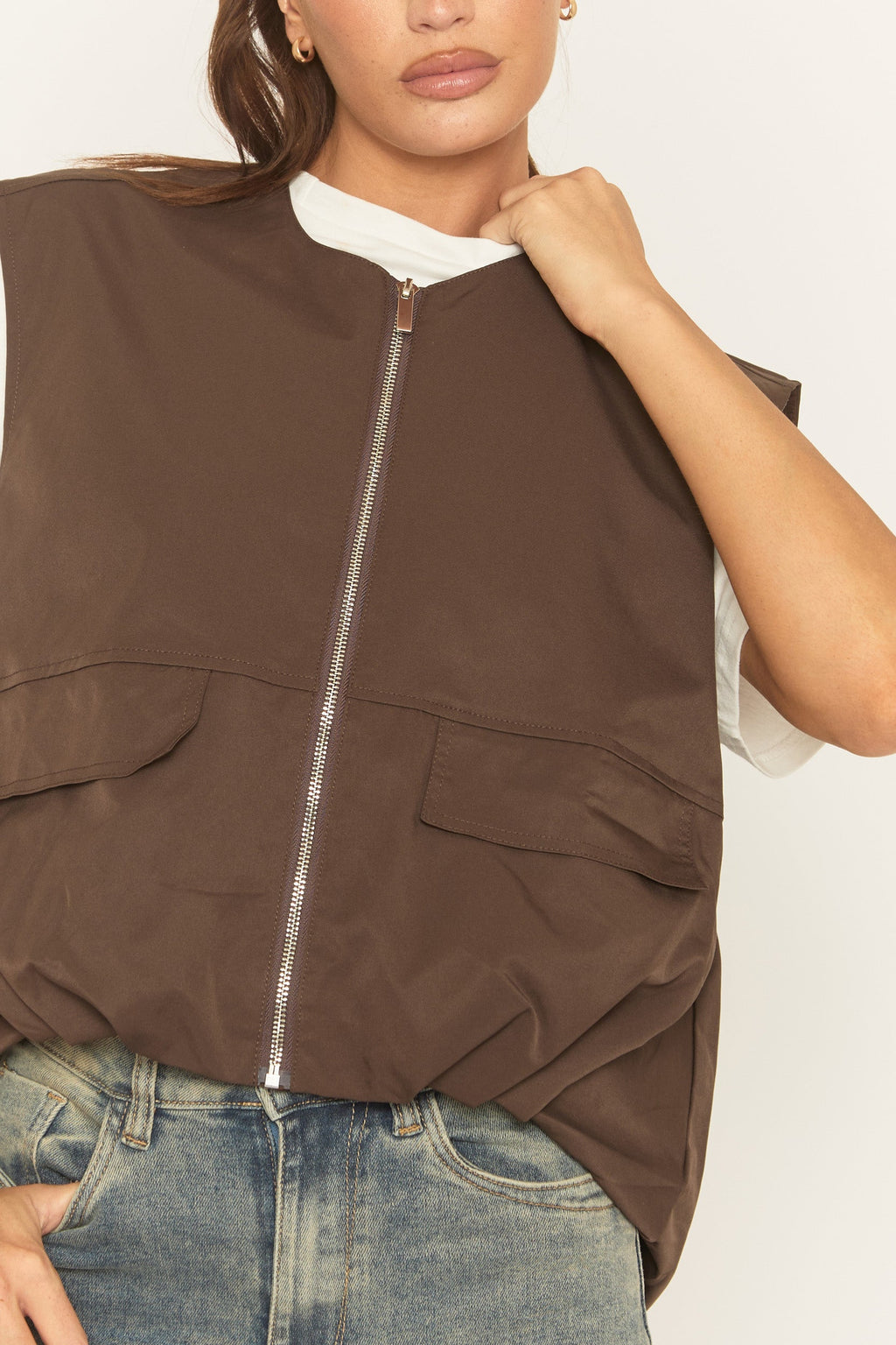 Chocolate Cropped Utility Jacket - Santona