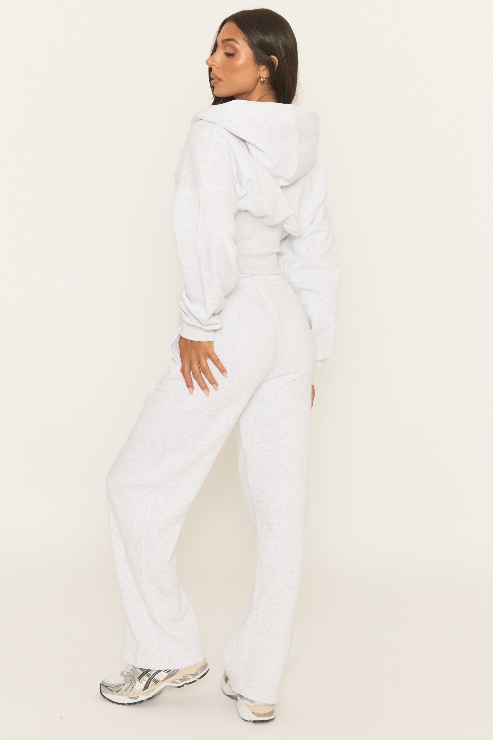 Bleach Grey Corset Fit Hoodie and Jogger Loungewear Set - Arria