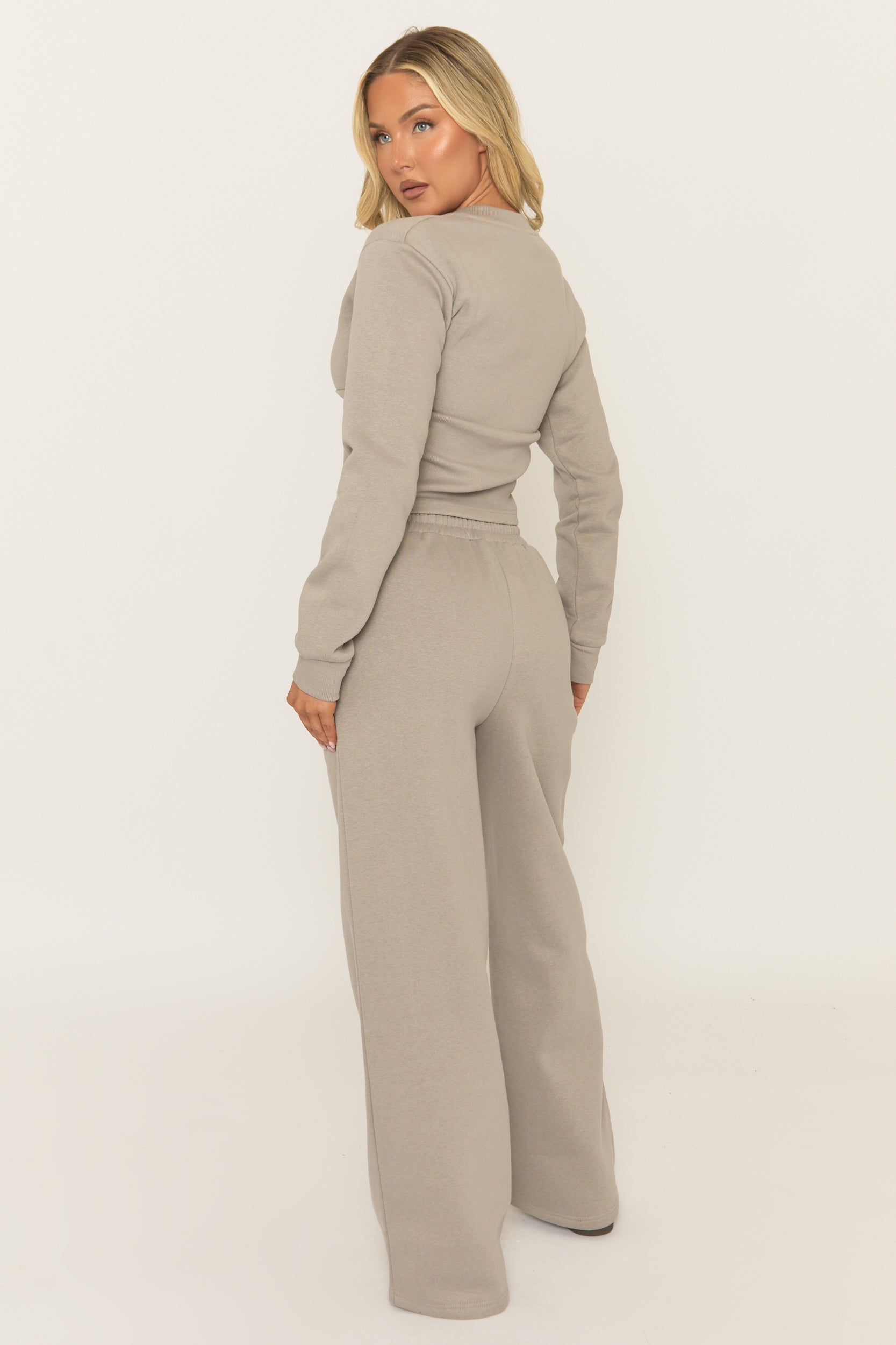 Dove Grey Zip Through Loungewear Set - Laurye