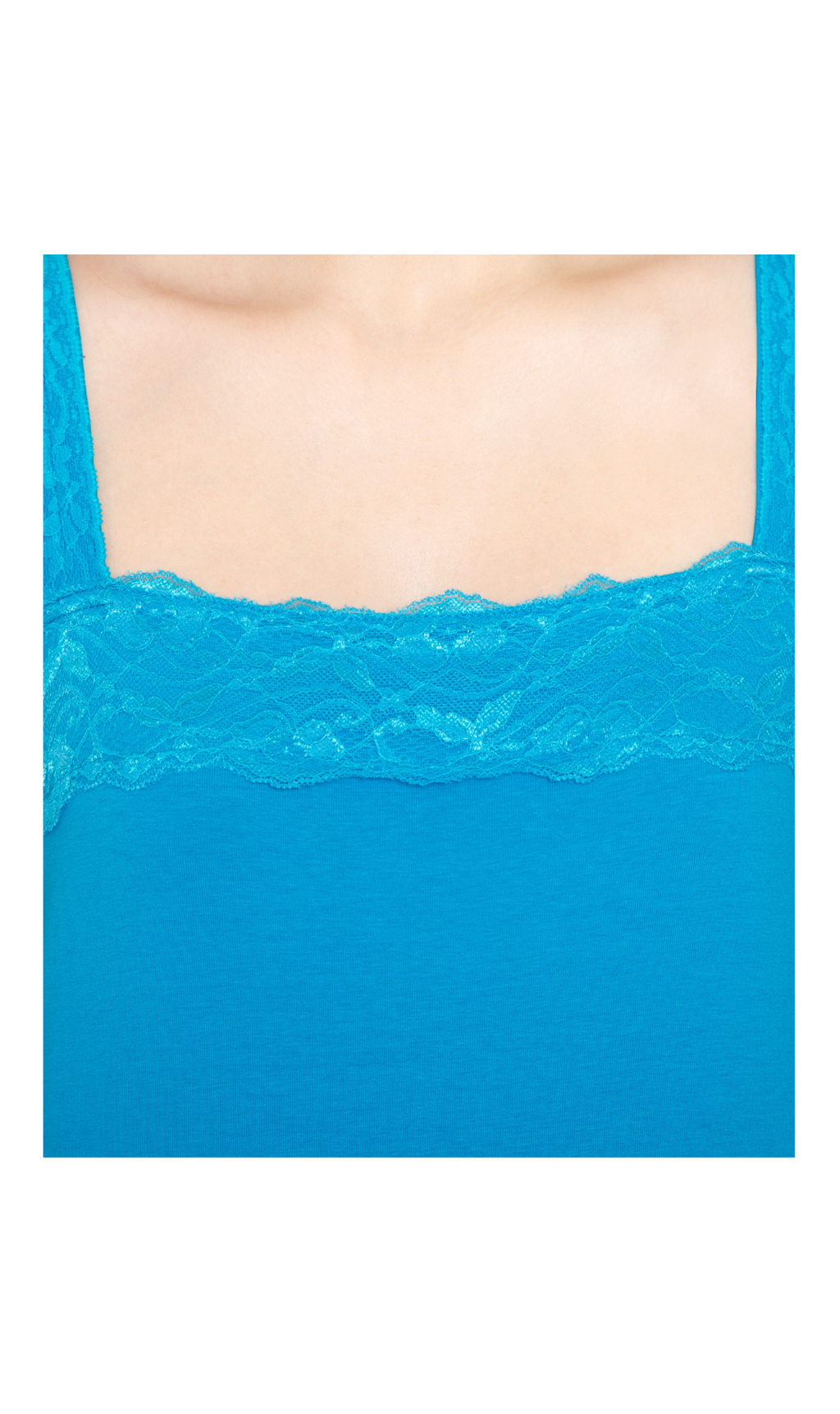 Women's Lacey Trim Cotton Blend Tank Top
