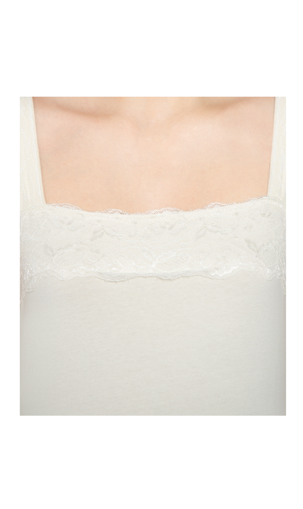 Women's Lacey Trim Cotton Blend Tank Top