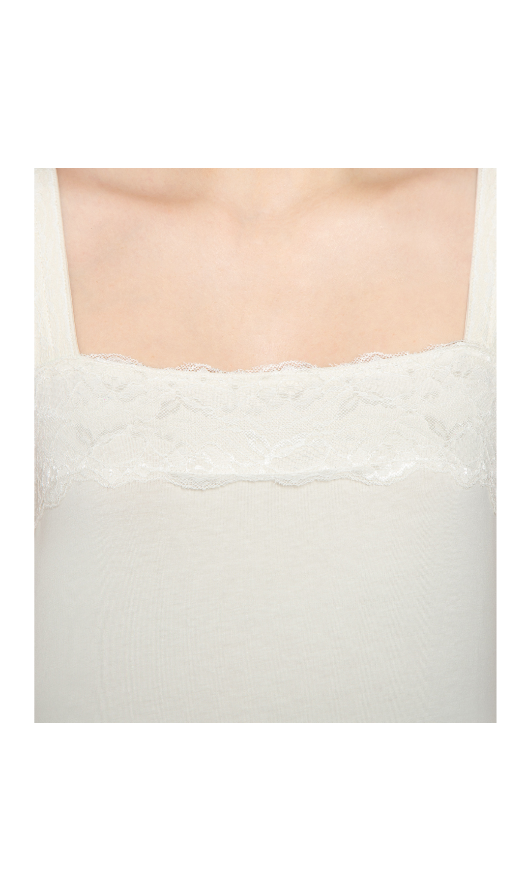 Women's Lacey Trim Cotton Blend Tank Top