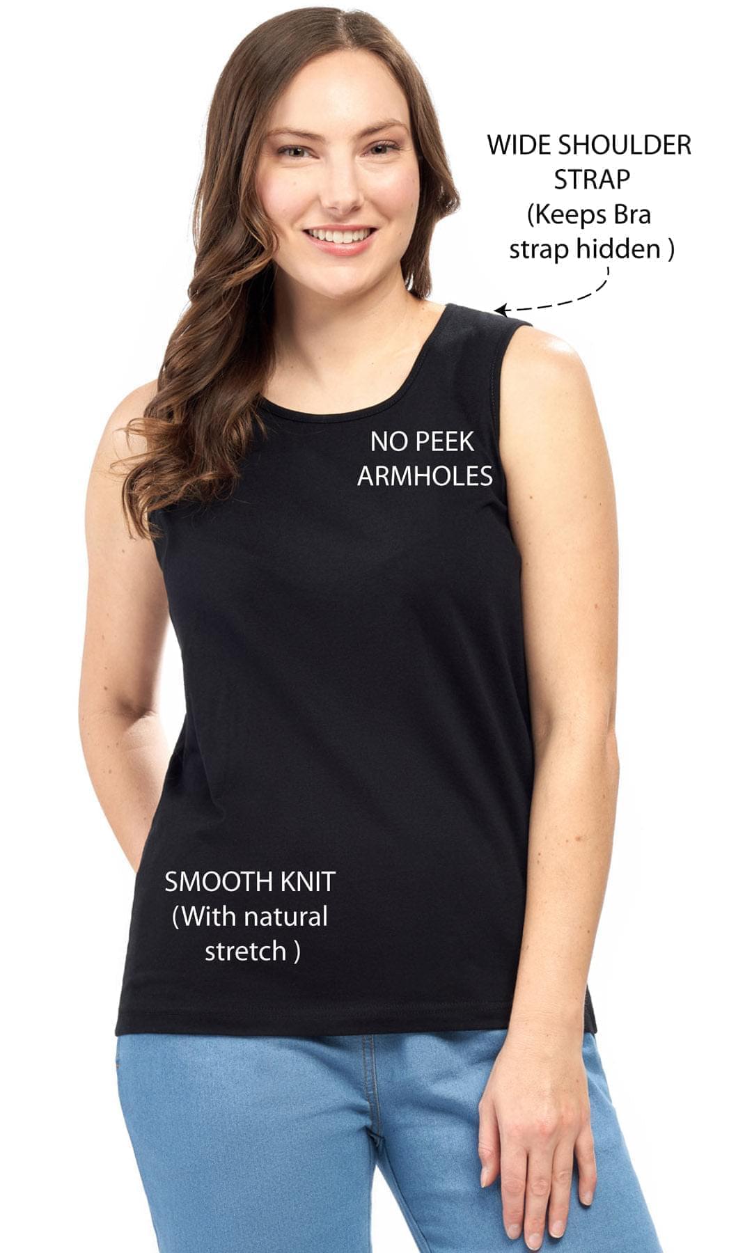 Women's Classic Relaxed Fit Cotton blend Sleeveless Tank Top