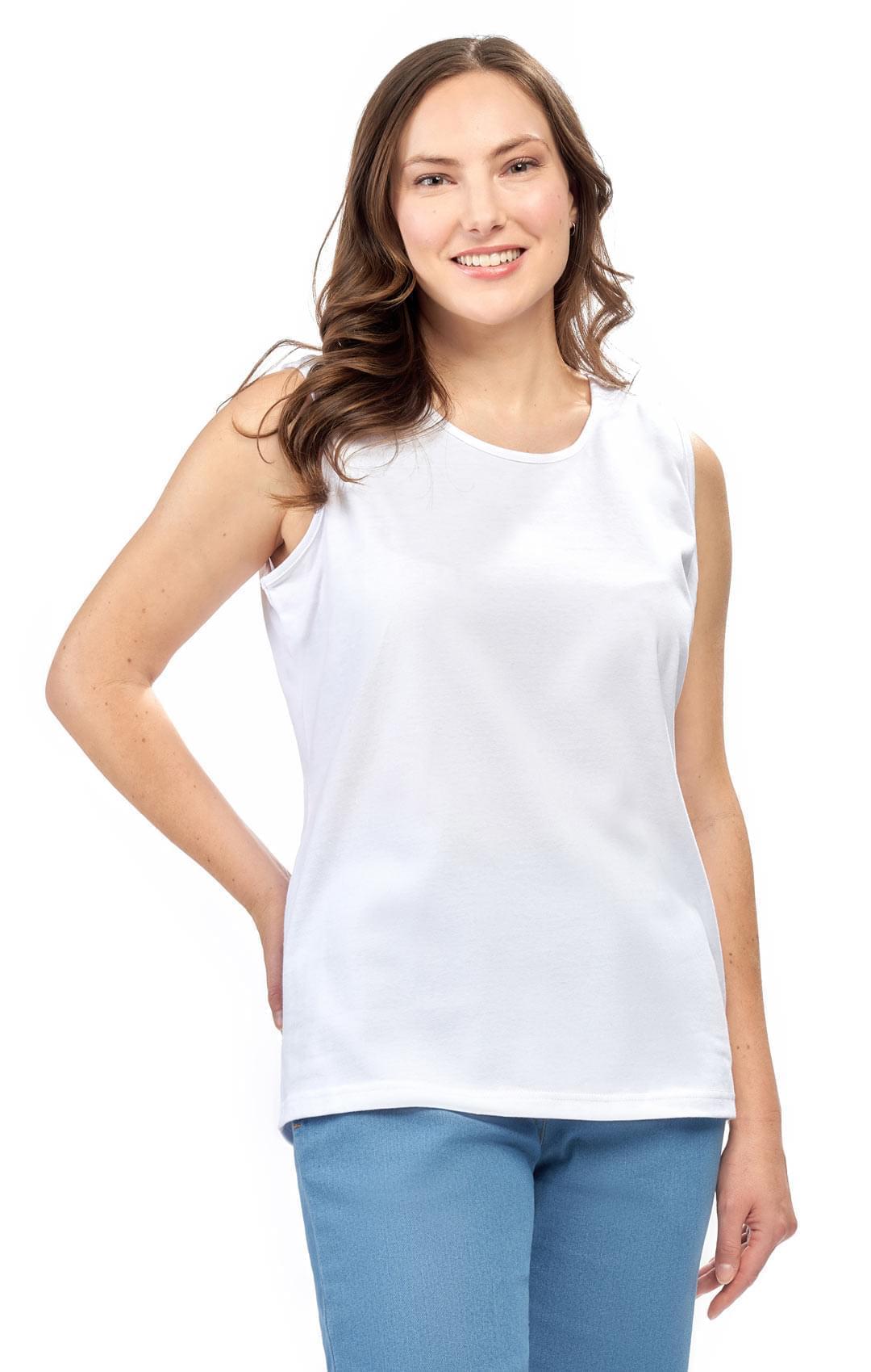 Women's Classic Relaxed Fit Cotton blend Sleeveless Tank Top
