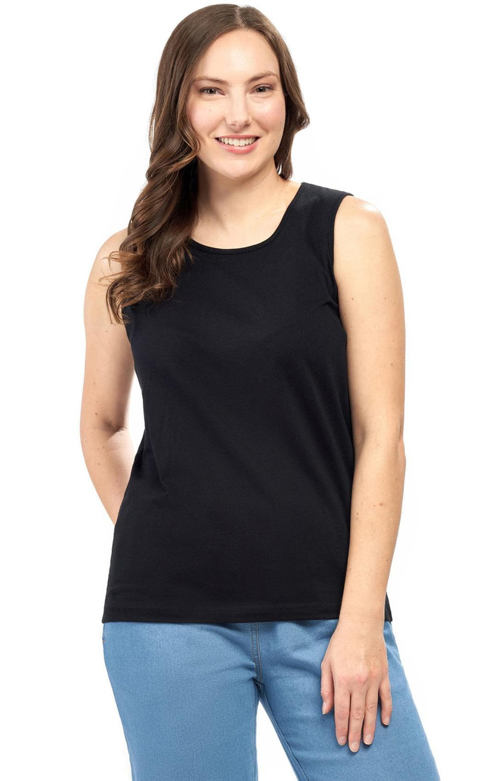 Women's Classic Relaxed Fit Cotton blend Sleeveless Tank Top