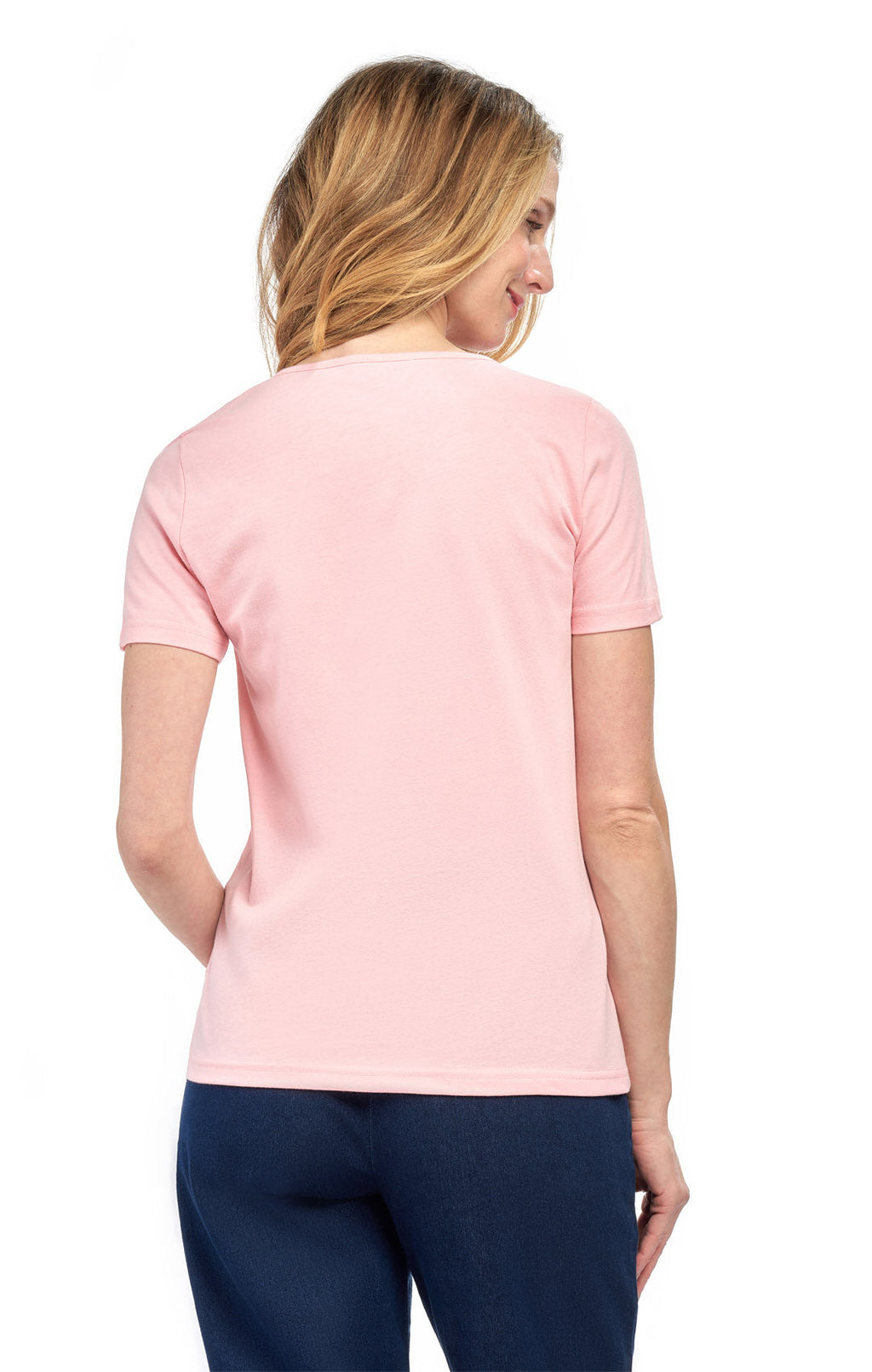 Women's Perfect Short-Sleeve V-Neck Tee Shirt - Cotton blend and Wrinkle Resistant