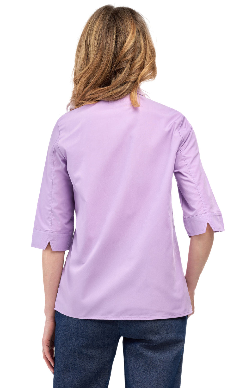 Womens Regular Fit 3/4 Sleeve Button Down Collared Camp Shirt