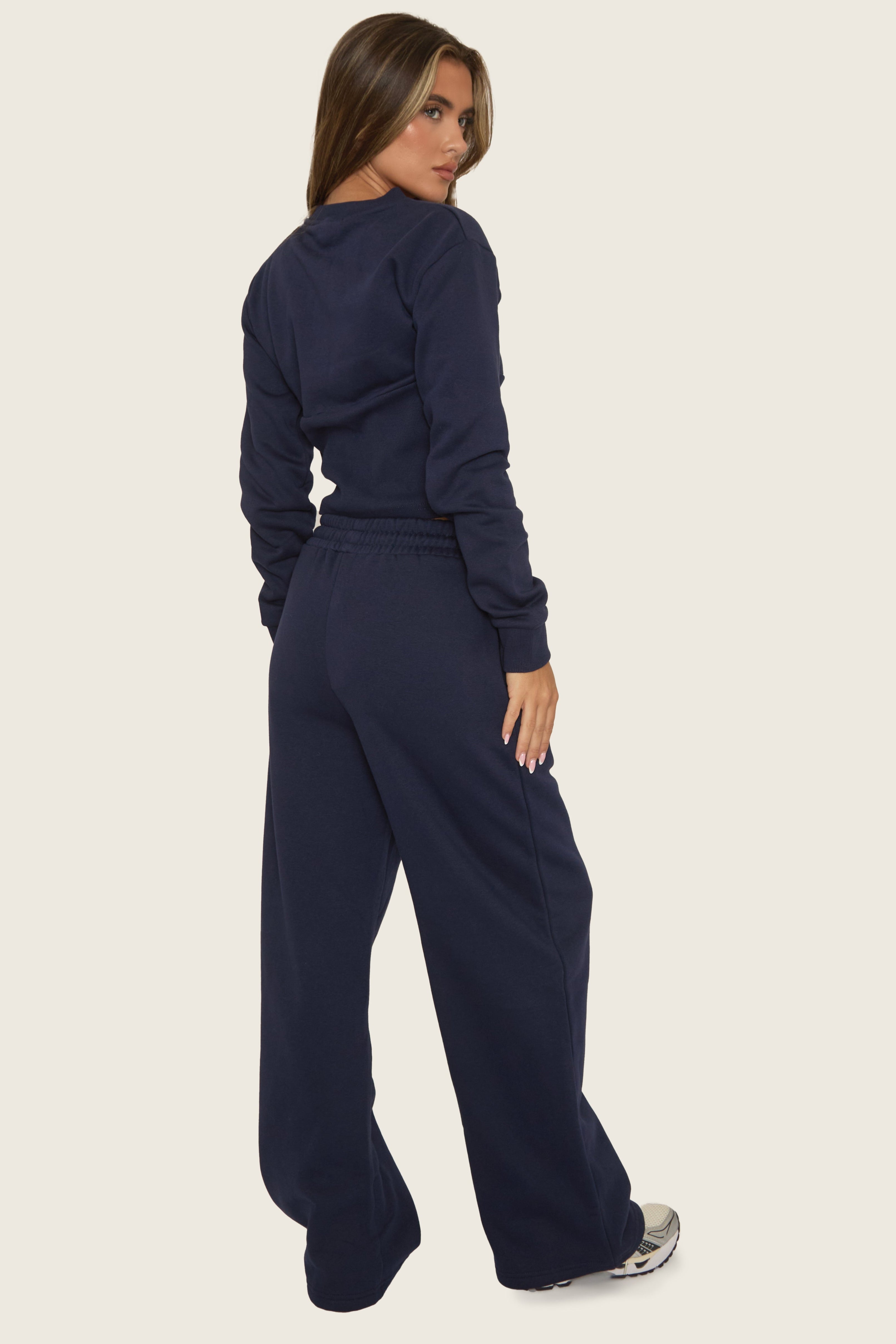 Navy Zip Through Loungewear Set - Laurye