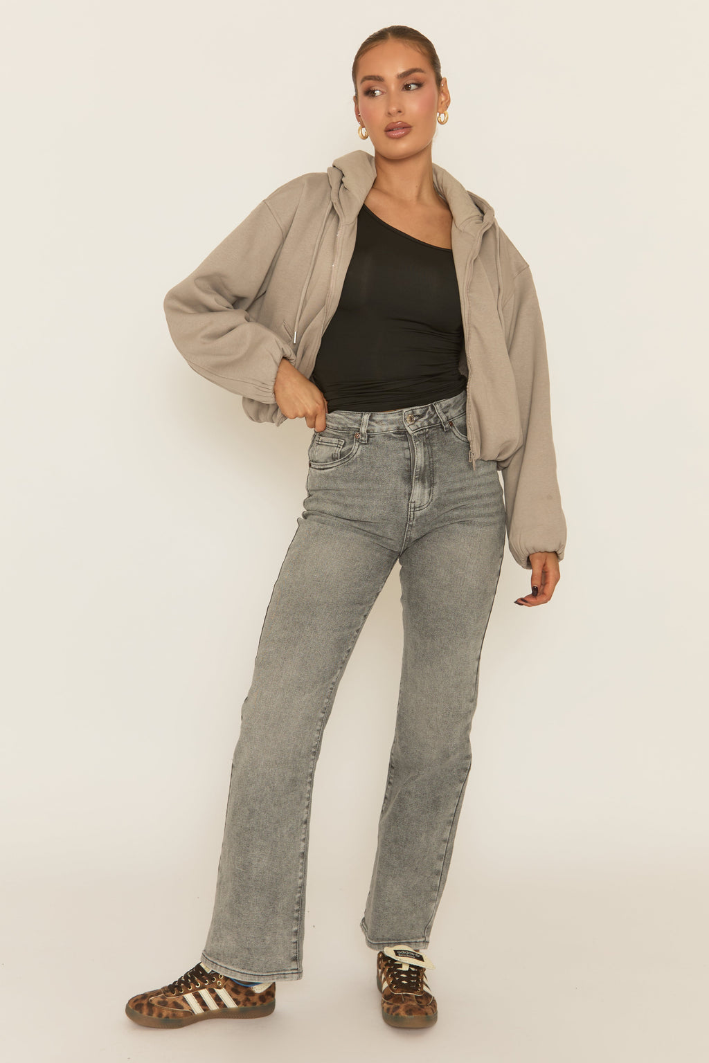 Dove Grey Loopback Bomber Jacket - Farlay