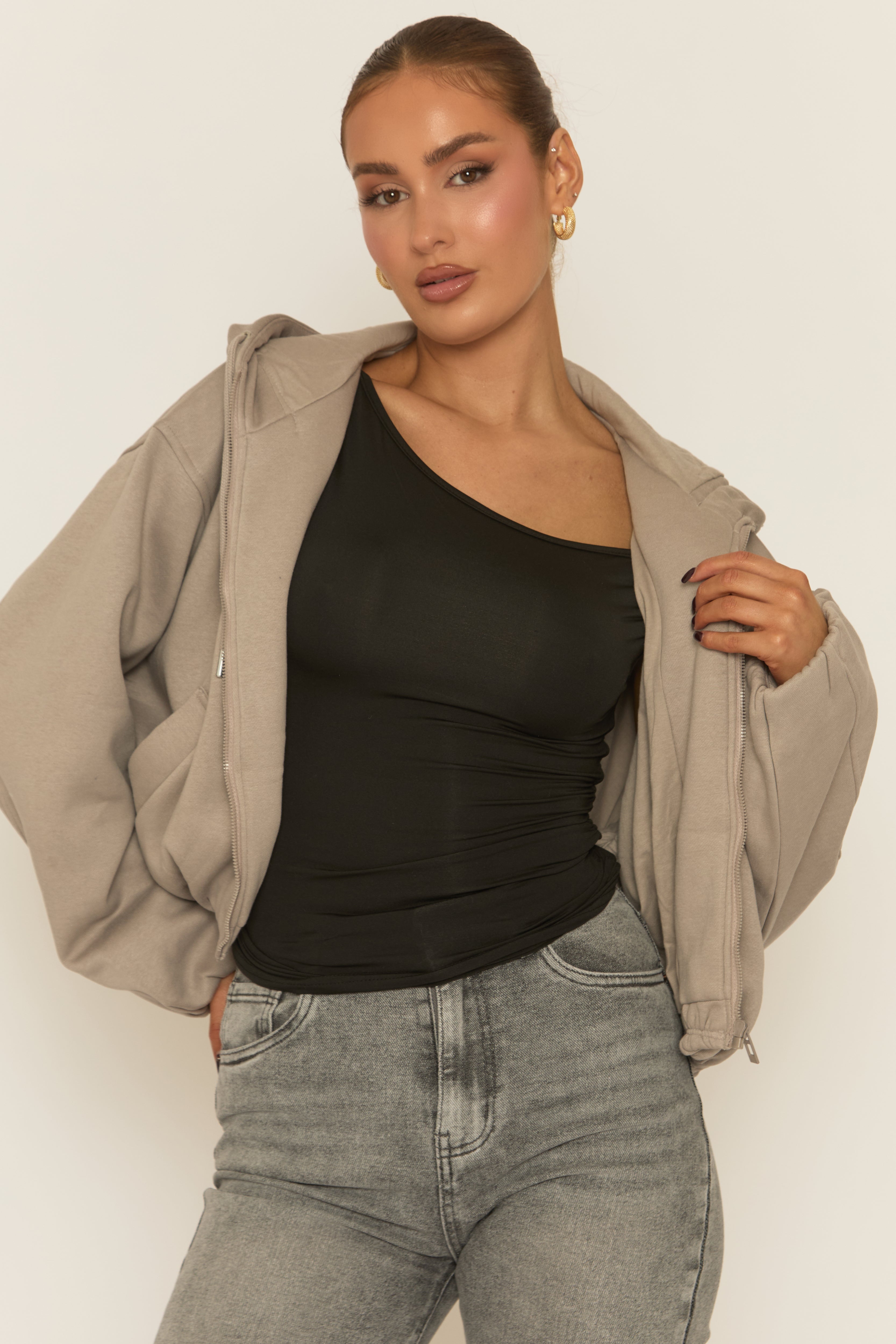 Dove Grey Loopback Bomber Jacket - Farlay