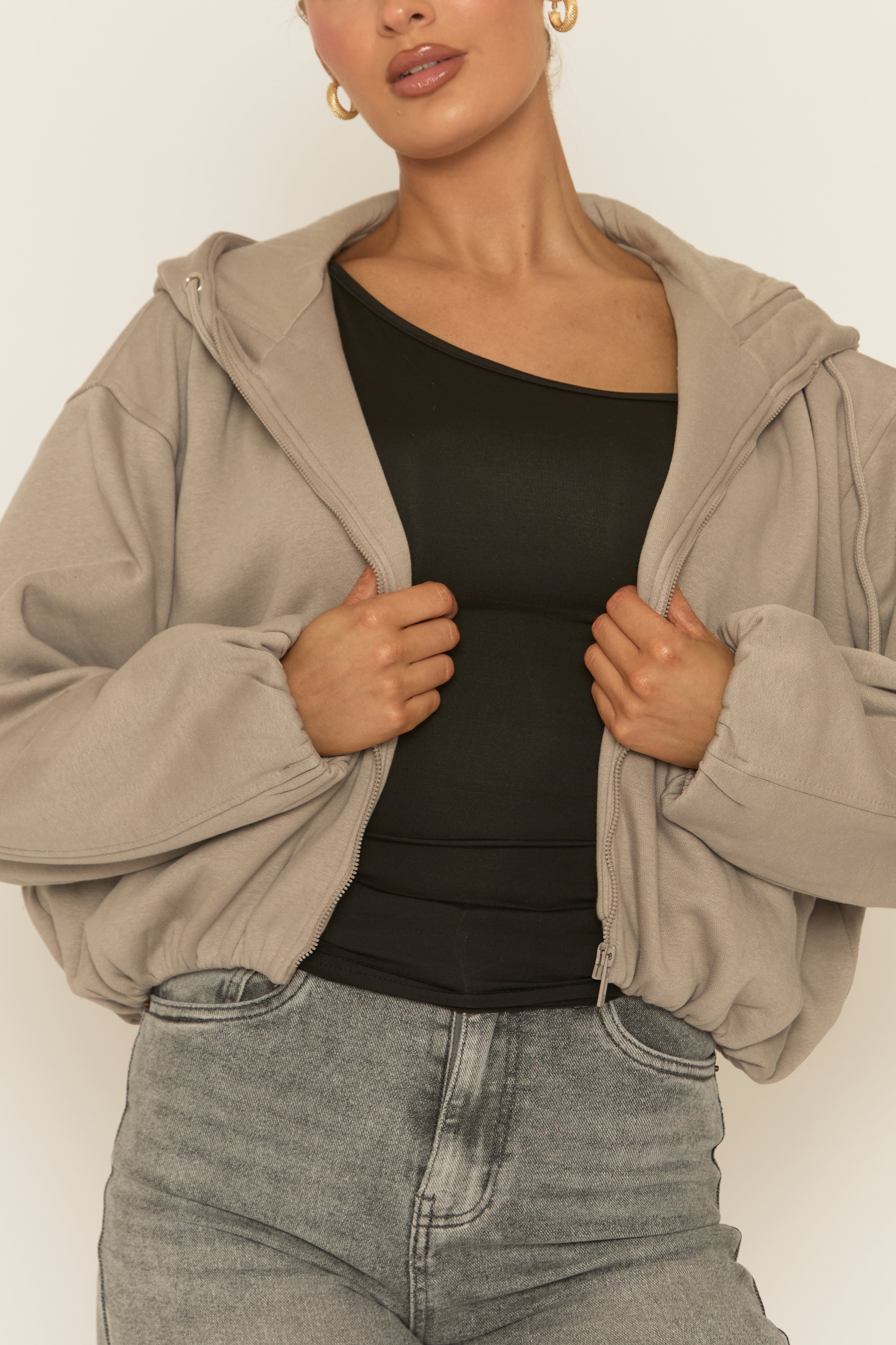 Dove Grey Loopback Bomber Jacket - Farlay