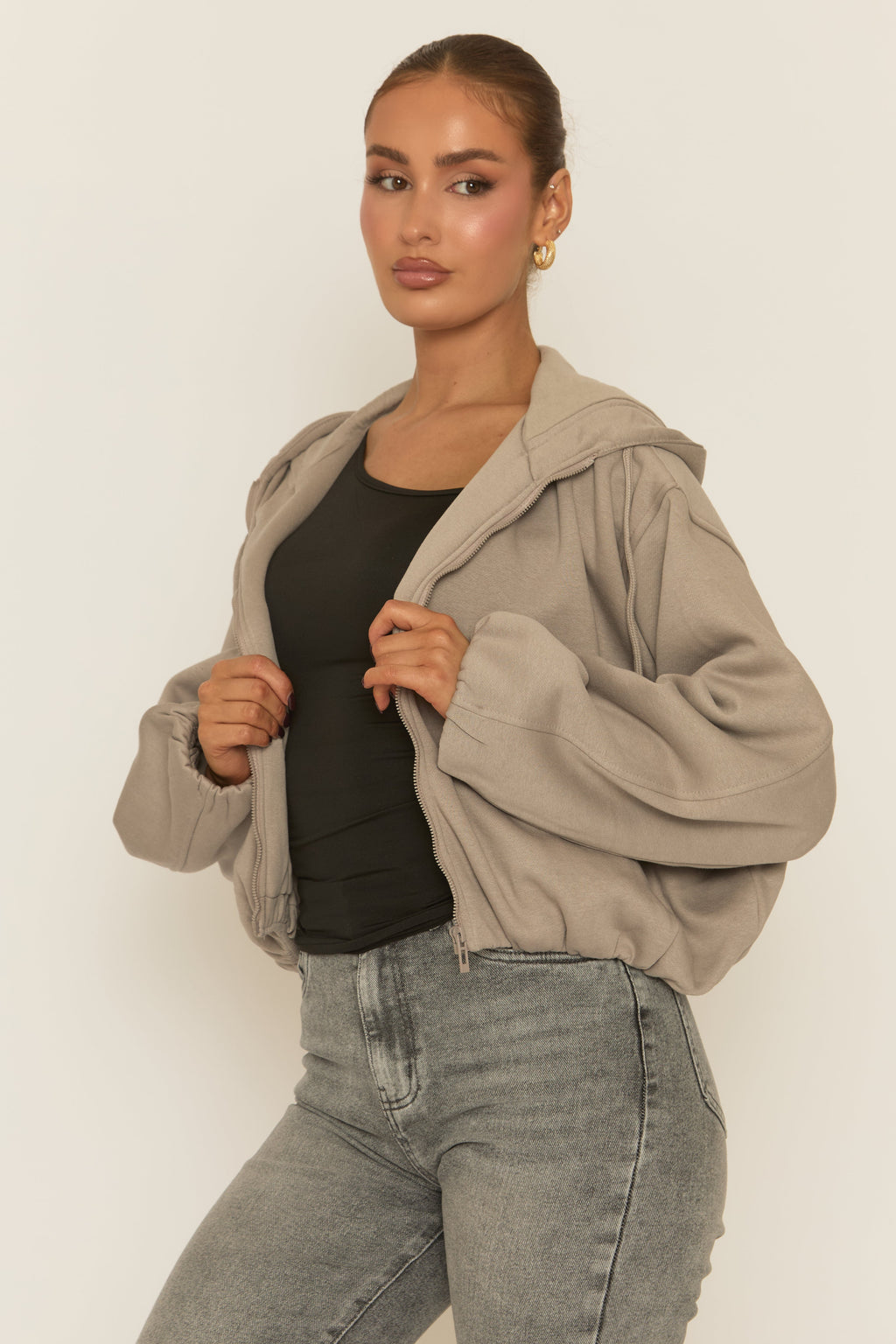 Dove Grey Loopback Bomber Jacket - Farlay
