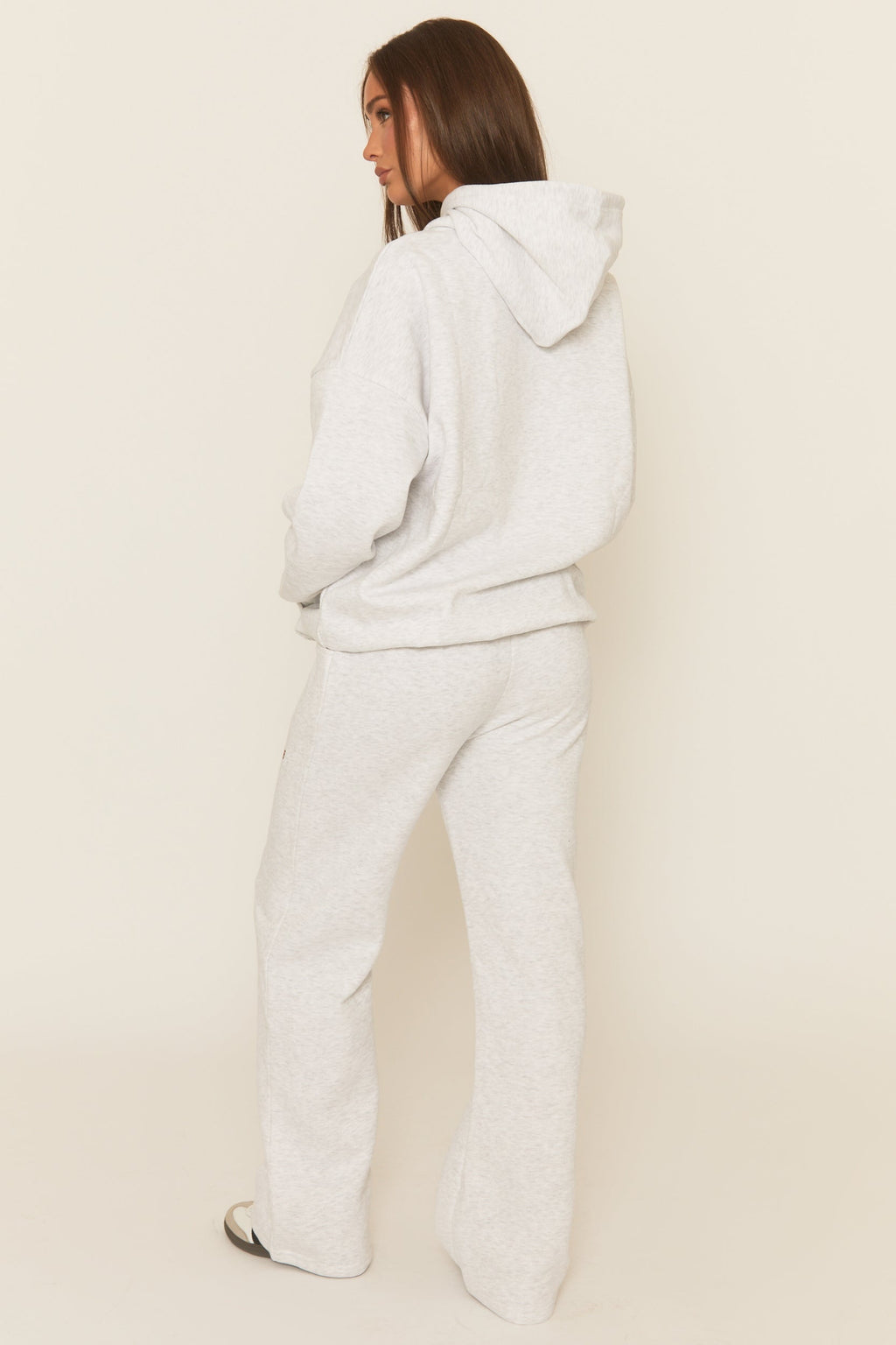 Light Grey Marl Rebel Sport Wide Leg Joggers - Ariyah