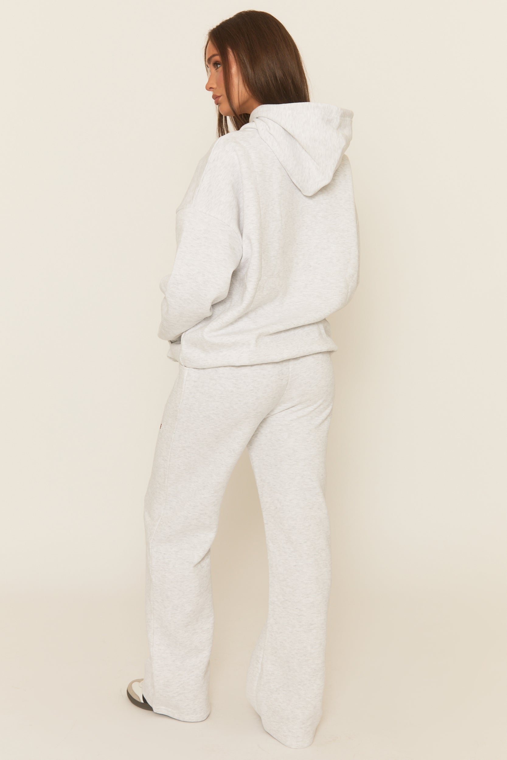 Light Grey Marl Rebel Sport Wide Leg Joggers - Ariyah