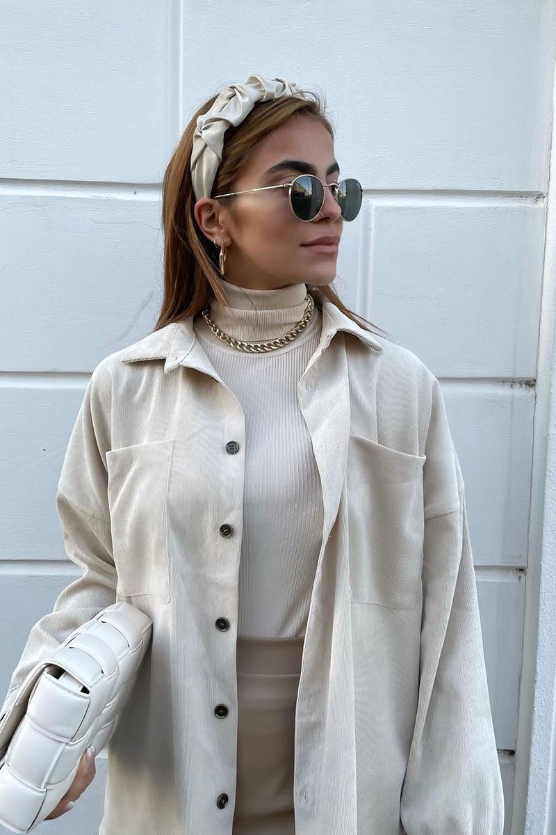 Stone Pocket Oversized Brushed Shacket - Caley