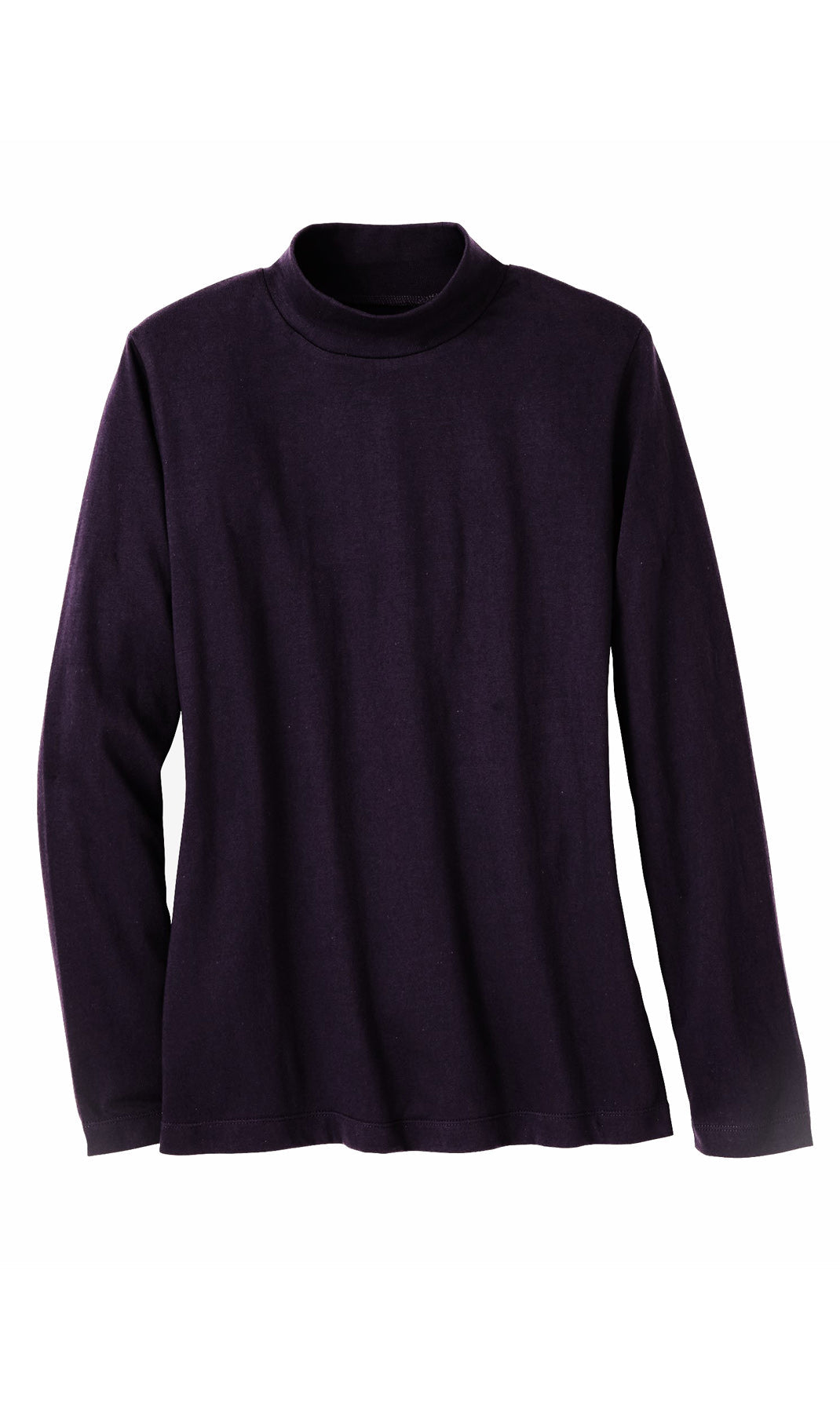 Women's Long Sleeve Cotton Blend Mock Neck Top - An All-Season Essential