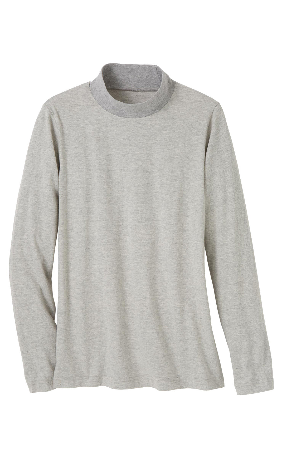 Women's Long Sleeve Cotton Blend Mock Neck Top - An All-Season Essential