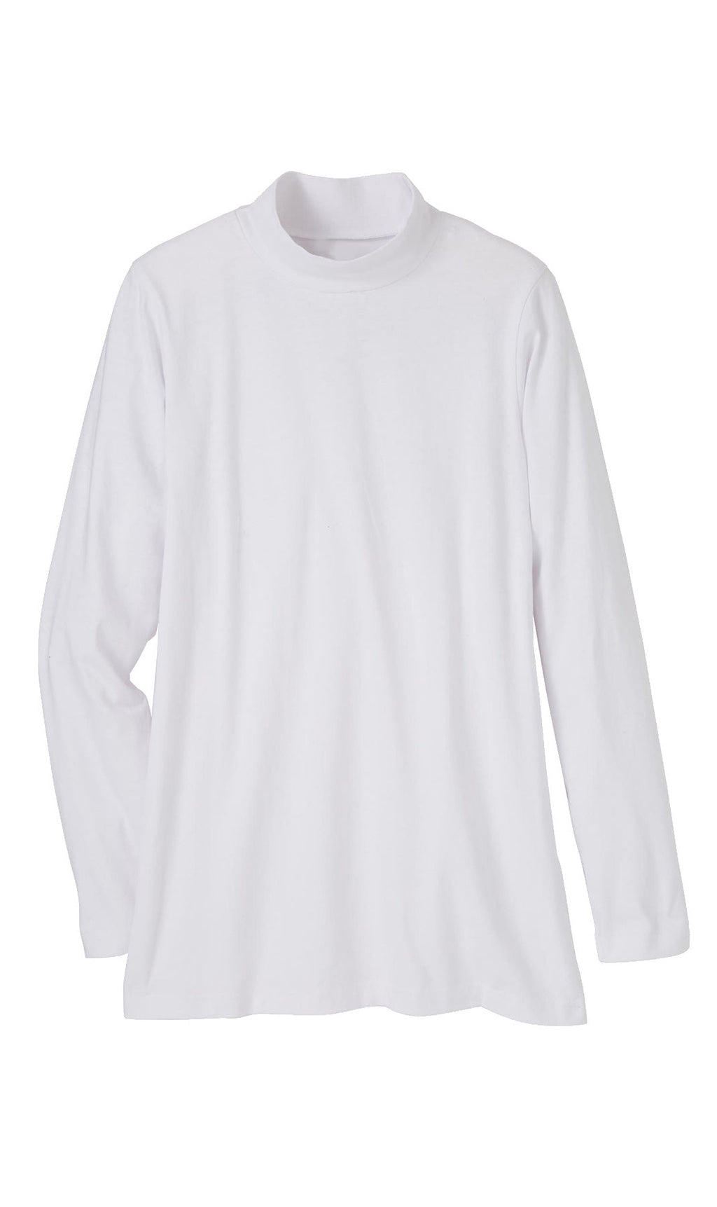 Women's Long Sleeve Cotton Blend Mock Neck Top - An All-Season Essential