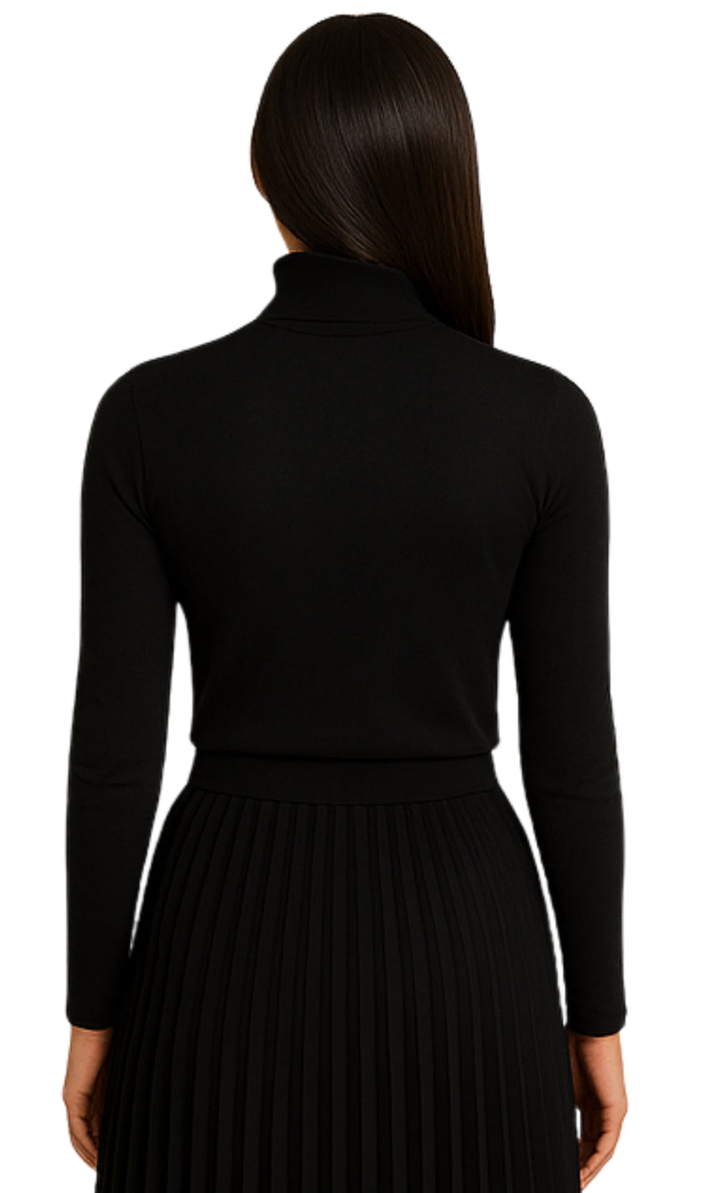 Women's Long Sleeve Cotton Blend Mock Neck Top - An All-Season Essential