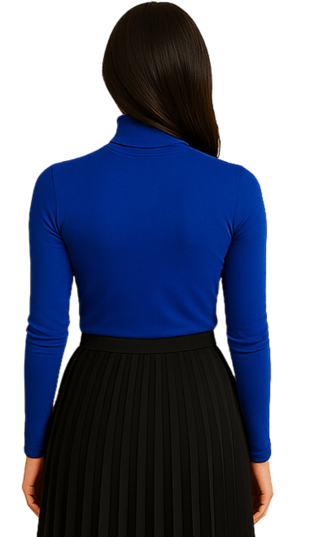 Women's Long Sleeve Cotton Blend Mock Neck Top - An All-Season Essential