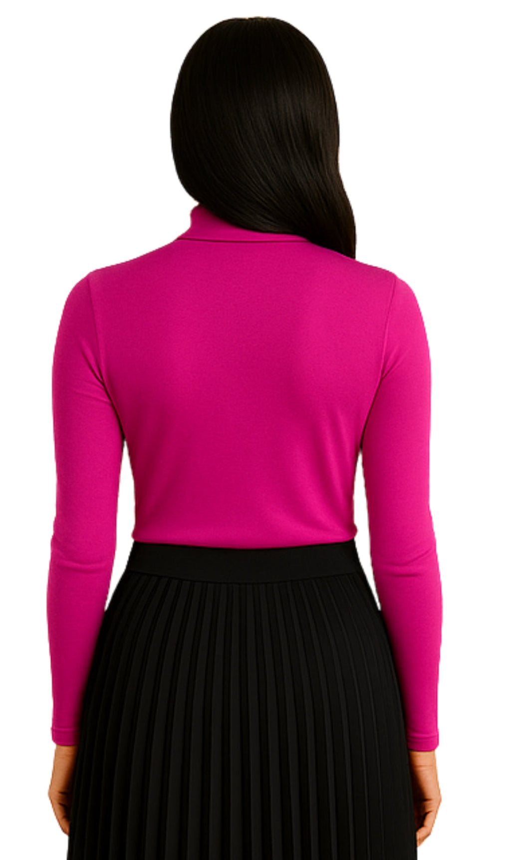 Women's Long Sleeve Cotton Blend Mock Neck Top - An All-Season Essential