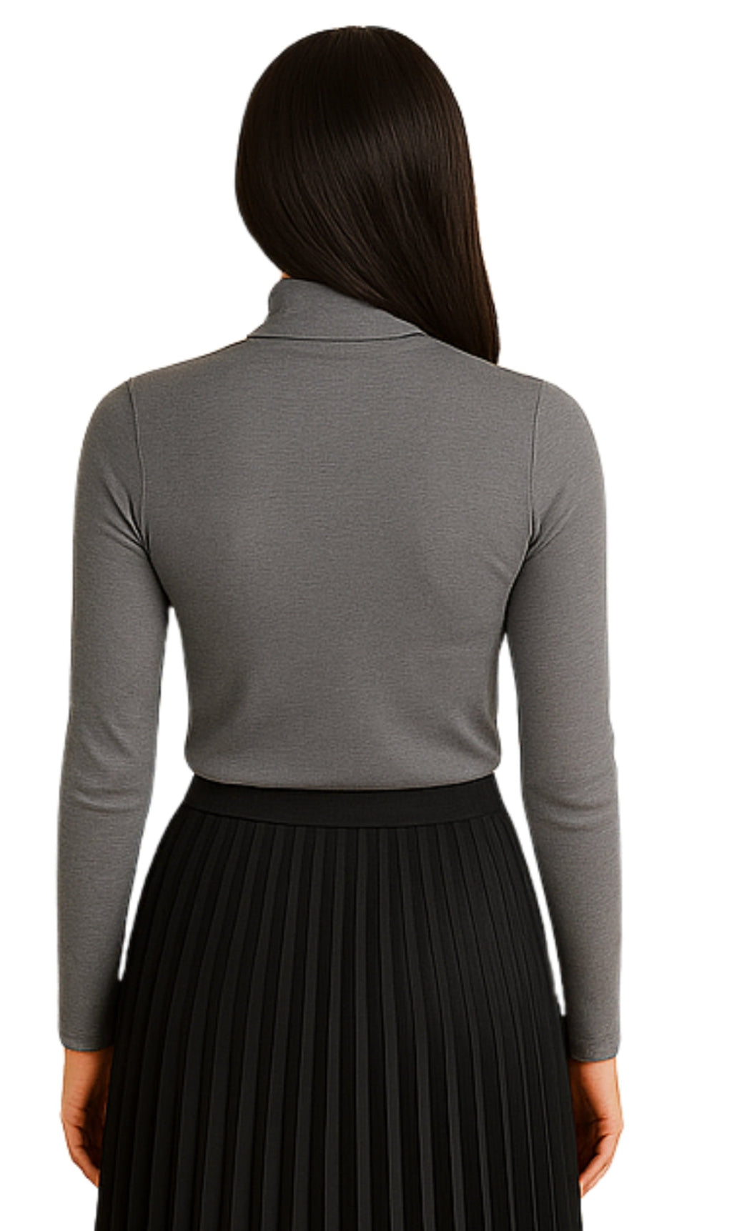 Women's Long Sleeve Cotton Blend Mock Neck Top - An All-Season Essential