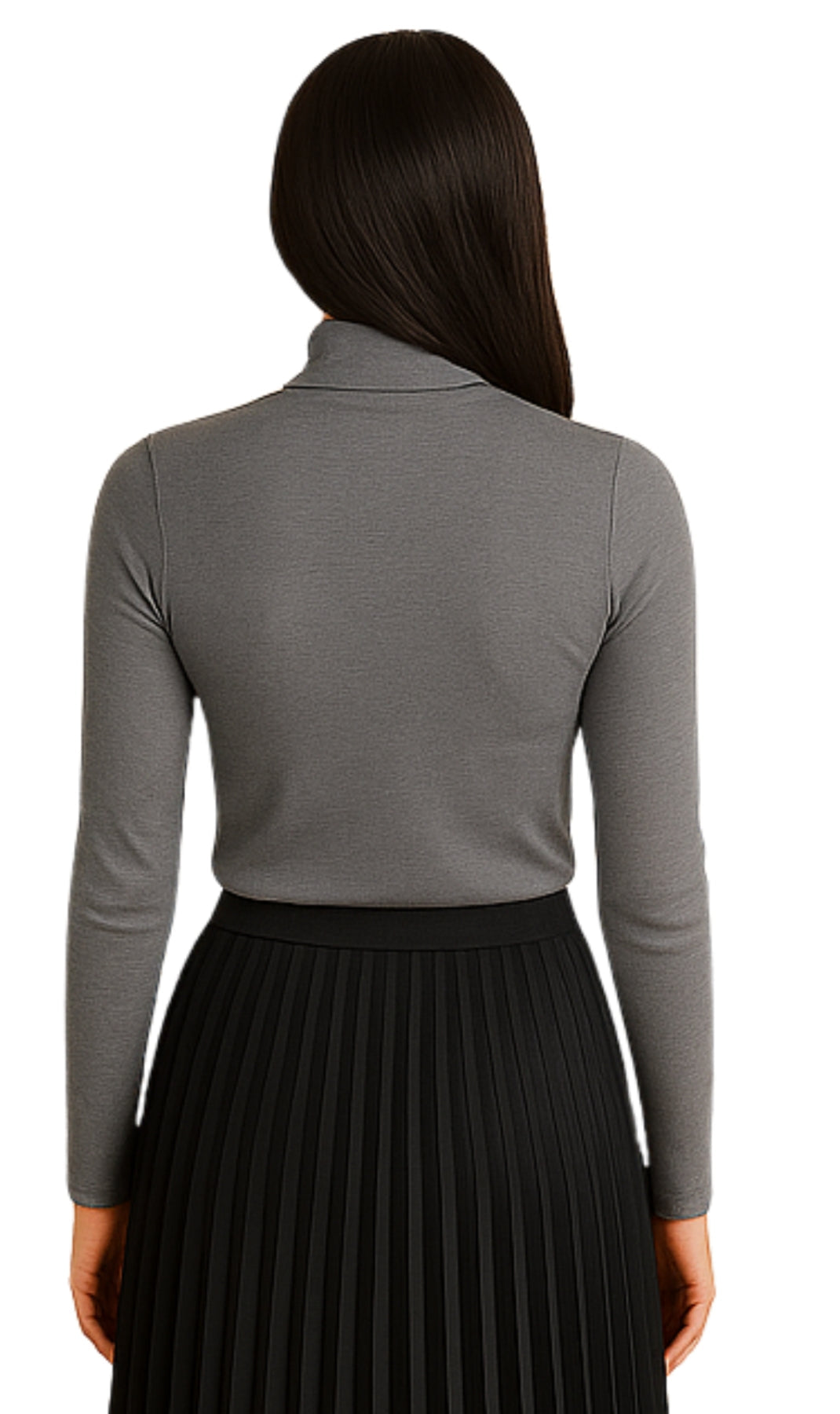 Women's Long Sleeve Cotton Blend Mock Neck Top - An All-Season Essential