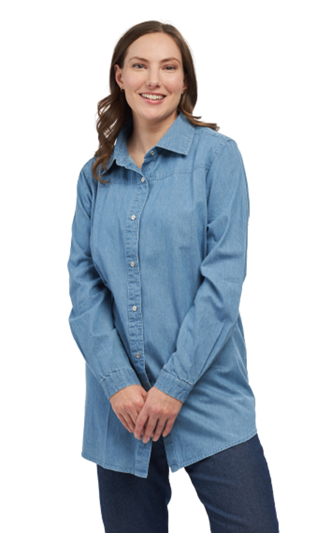 Women's Long Sleeve Denim Tunic Top - An All Season Wear