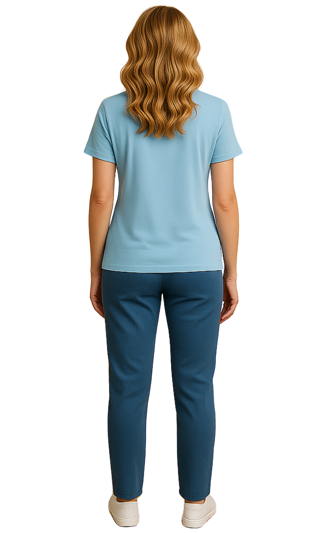 Women's Scalloped Neckline Embellished Tee